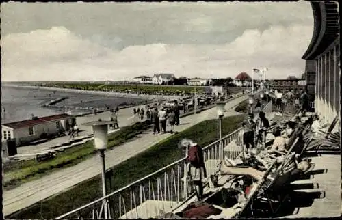 Ak Nordseebad Büsum, Liegehalle, Sonnenbaden, Panorama