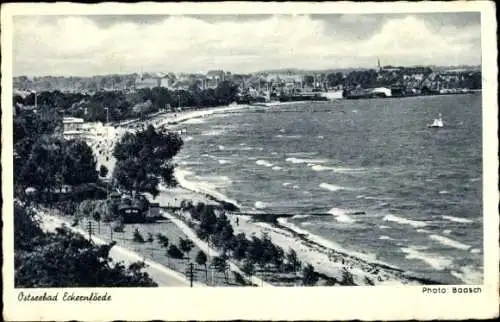 Ak Ostseebad Eckernförde, Teilansicht, Promenade, Strand