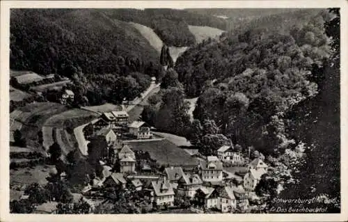 Ak Schwarzburg im Schwarzatal Thüringen, Blick in das Buschbachtal, Ortschaft