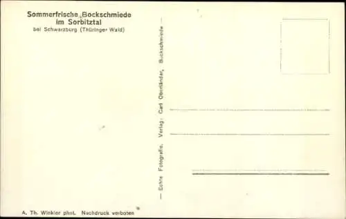 Ak Bockschmiede Döschnitz in Thüringen, Schwarzatal, Sorbitztal, Schwarzburg, Panorama