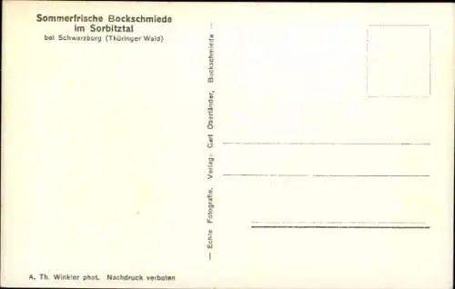 Ak Bockschmiede Döschnitz in Thüringen, Schwarzburg, Sorbitztal, Panorama