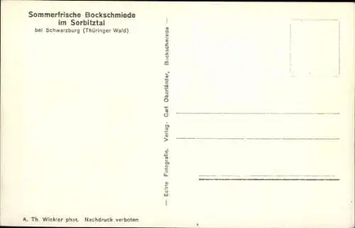 Ak Bockschmiede Döschnitz in Thüringen, Schwarzburg, Sorbitztal, Panorama