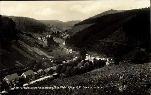 Ak Masserberg im Thüringer Schiefergebirge, Blick vom Fels auf den Ort