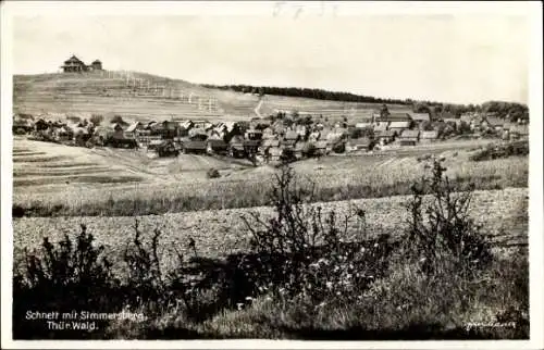 Ak Schnett Masserberg in Thüringen, Gesamtansicht, Simmersberg