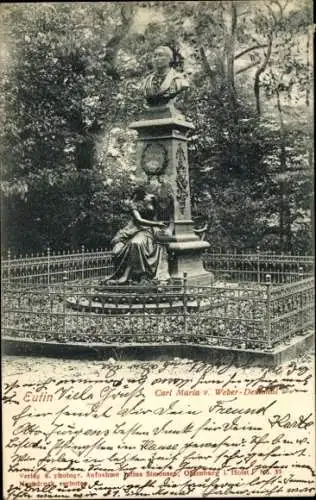 Ak Eutin in Ostholstein, Carl Maria v. Weber-Denkmal