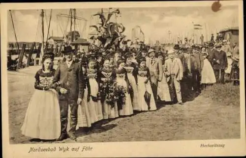 Ak Wyk auf Föhr Nordfriesland, Hochzeitszug