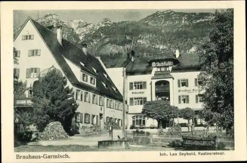 Ak Garmisch Partenkirchen in Oberbayern, Brauhaus, Bräustübl