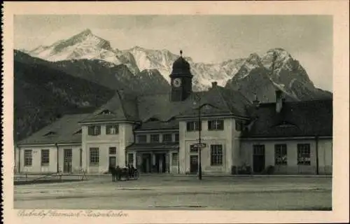 Ak Garmisch Partenkirchen in Oberbayern, Bahnhof