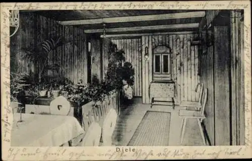 Ak Grünwald im Isartal Oberbayern, Gaststätte Grünwalder Weinbauer, Diele