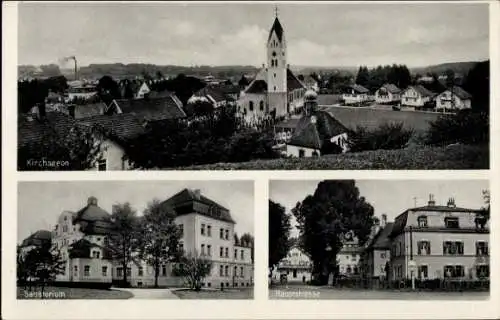 Ak Kirchseeon Bayern, Panorama vom Ort, Hauptstraße, Sanatorium