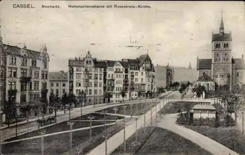 Ak Kassel in Hessen, Neumarkt, Hohenzollernstraße, Rosenkranz-Kirche