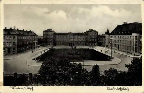 Ak Weiden in der Oberpfalz, Bahnhofsplatz