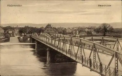 Ak Holzminden an der Weser, Weserbrücke