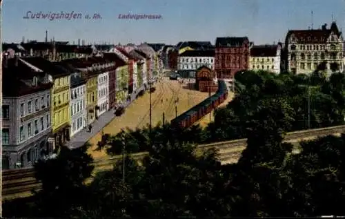 Ak Ludwigshafen Rhein, Ludwigstraße, Gleise, Bahnstrecke