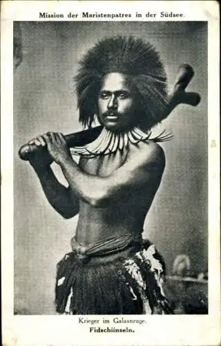 Ak Fidschi, Krieger im Galaanzuge