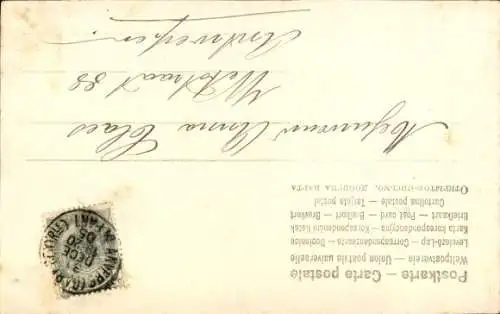 Ak Glückwunsch Neujahr, Schornsteinfeger, Dach