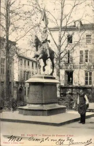 Ak Nancy Meurthe et Moselle, Statue von Jeanne d'Arc