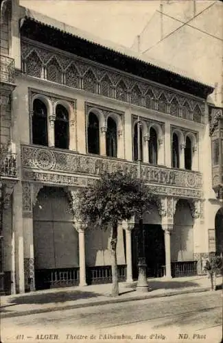 Ak Algier Algier Algerien, Alhambra Theater, Rue d'Isly