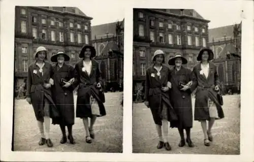 Stereo Foto Ak Amsterdam Nordholland Niederlande, 3 Frauen