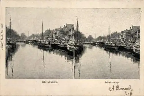 Stereo Ak Groningen Niederlande, Schuitendiep