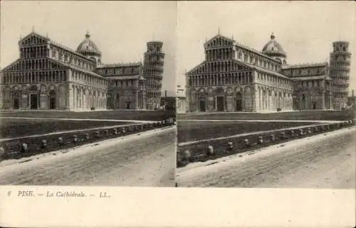 Stereo Ak Pisa Toscana, Der Schiefe Turm, Kathedrale