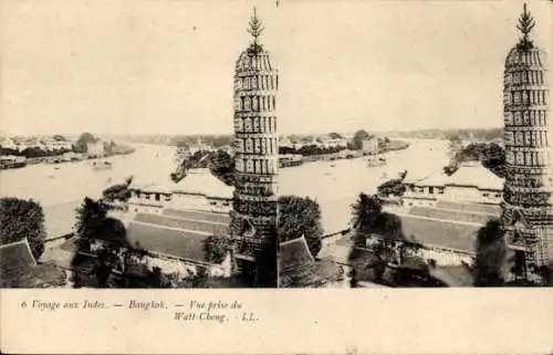 Stereo Ak Bangkok, Thailand, Ansicht von Watt-Cheng