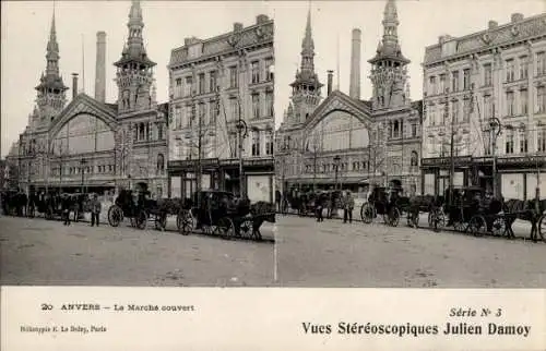 Stereo Ak Antwerpen Antwerpen Flandern, Der überdachte Markt