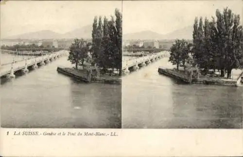 Stereo Ak Genève Genf Stadt, Pont du Mont Blanc