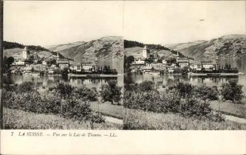 Stereo Ak Thun Kanton Bern Schweiz, Thuner See
