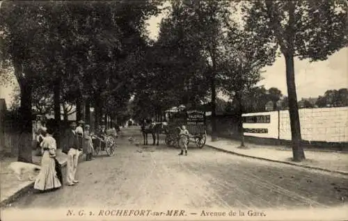 Ak Rochefort sur Mer Charente Maritime, Avenue de la Gare