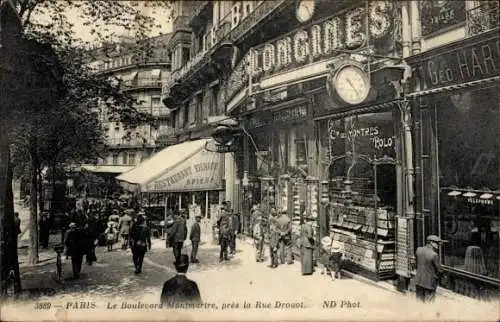 Ak Paris IX., Boulevard Montmartre, Rue Drouot