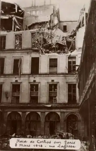 Ak Paris IX., Gothas-Überfall, 8. März 1918, rue Laffitte
