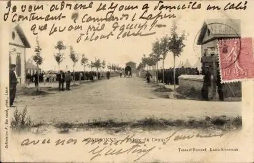 Ak Sissonne Aisne, Camp de Sissonne, Eingang