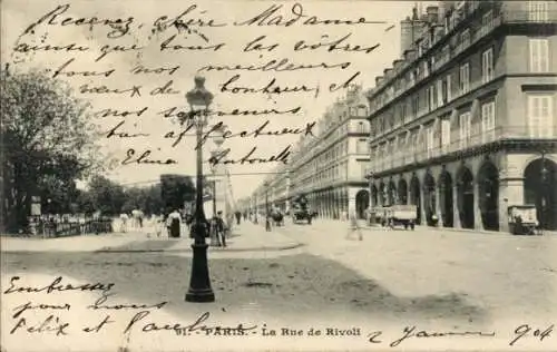 Ak Paris I Louvre, Rue de Rivoli