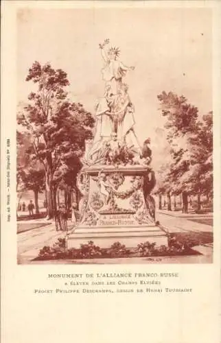 Ak Paris, Monument de l'Alliance Franco Russe, Philippe Deschamps, Henri Toussaint