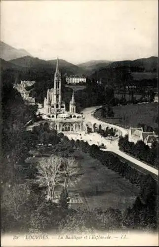 10 alte Ansichtskarten Lourdes Hautes Pyrénées, Diverse Ansichten