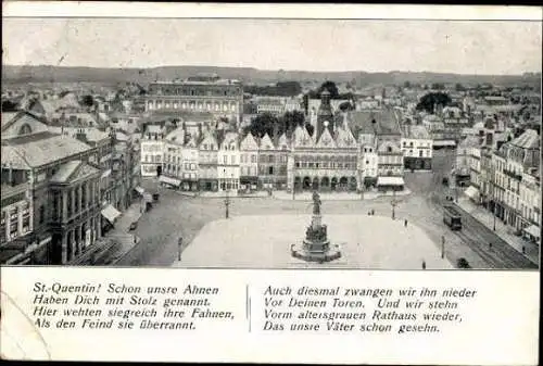 9 alte Ansichtskarten Saint Quentin Aisne, Diverse Ansichten