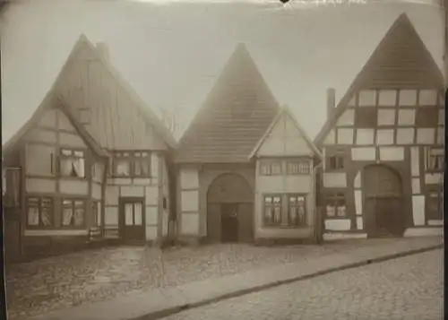 Original Foto Salzuflen in Nordrhein-Westfalen, Straßenpartie, Fachwerkhäuser, um 1900