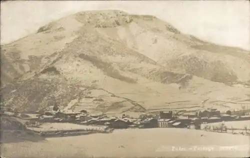 Ak Potes Kantabrien, Panorama im Winter