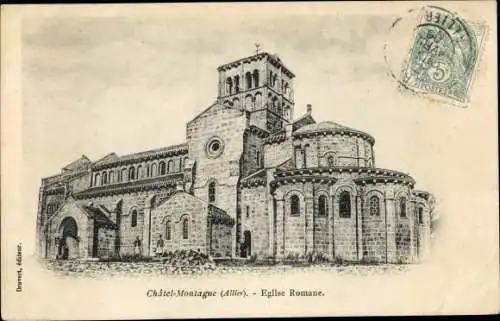Ak Châtel Montagne Allier, Église Romane