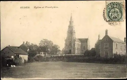 Ak Audes Allier, Église et Presbytère