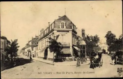 Ak Vichy Allier, Rue de Paris, Route de Cusset