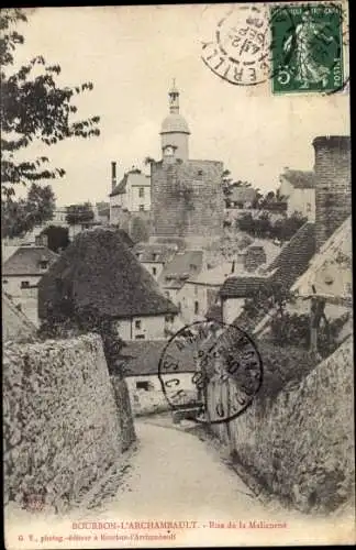 Ak Bourbon l'Archambault Allier, Rue de la Malicorne