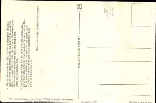 Lied Ak Schwamme Lied, Marschmäßig, Kimmt der Sonntig früh, un es Watter is aah schie