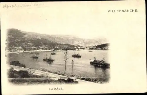 Ak Villefranche sur Mer Alpes Maritimes, La Rade