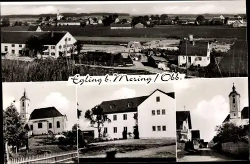 Ak Egling in Oberbayern, Gesamtansicht, Kirchen