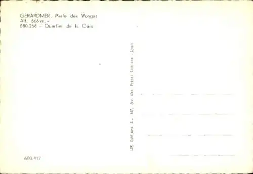 Ak Gérardmer Lothringen Vosges, Quartier de la Gare