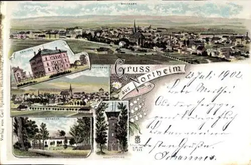 Litho Northeim in Niedersachsen, Seminar, Brunnen, Aussichtsturm, Panorama