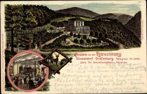 Ak Grafenberg Düsseldorf am Rhein, Gasthof Hirschburg