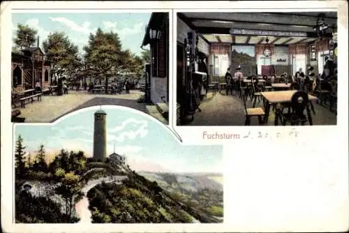 Ak Jena Thüringen, Gastwirtschaft, Fuchsturm, Panorama
